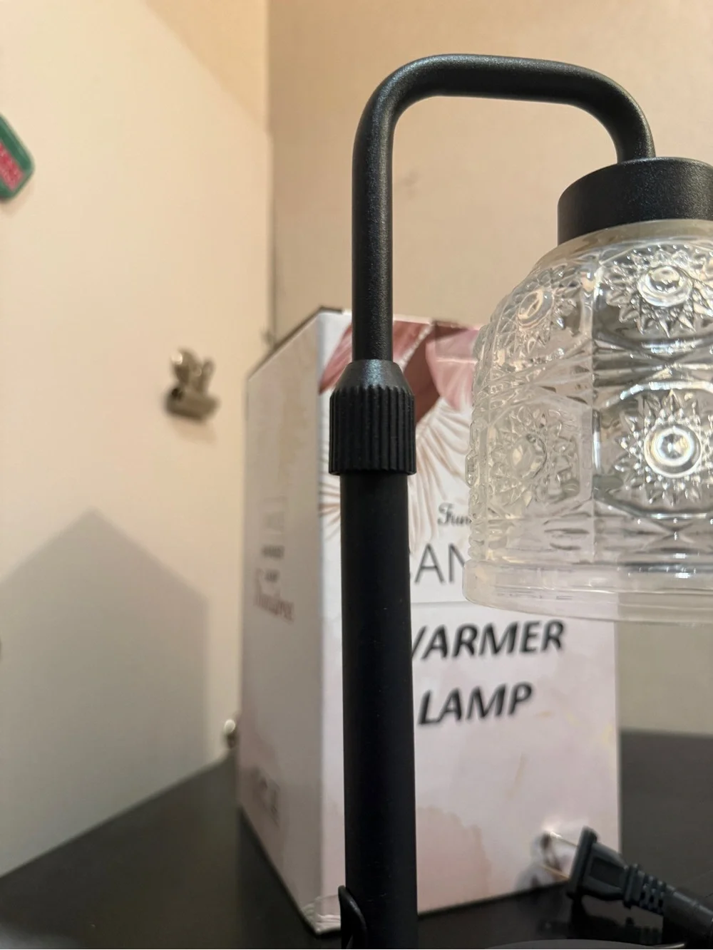 Candle Warmer Lamp with Textured Glass Shade